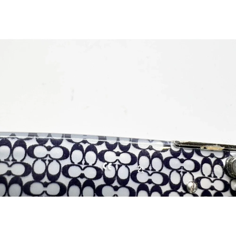 Coach Eyeglasses Womens Black Signature Pattern Rectangle Frames 51-16-135